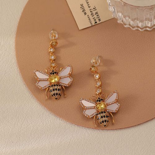 925 Silver Bee Earrings, Bee Dangle Earrings, Bee Jewelry | DMS342